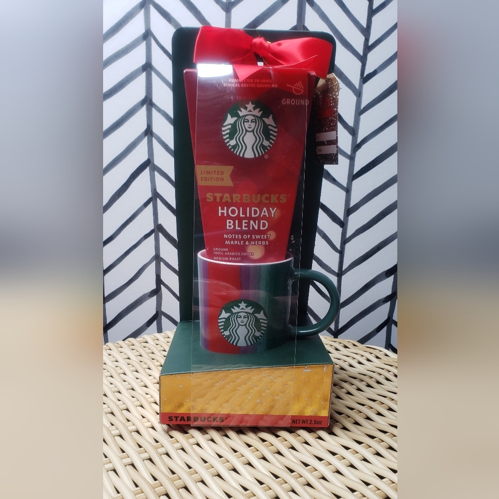 4 for $15, NWT Starbucks holiday blend coffee and mug. 2.5 ounce ground coffee